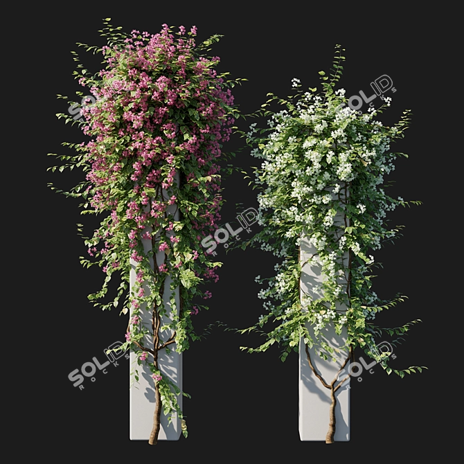 Elegant Bougainvillea 06 Sculpture 3D model image 1