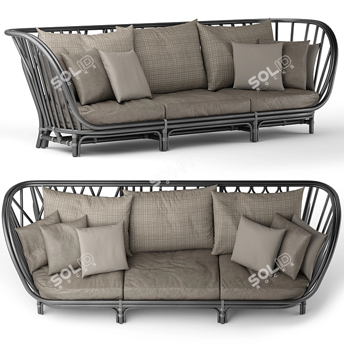 Modern Kyoto Sofa by JANUS et Cie 3D model image 2