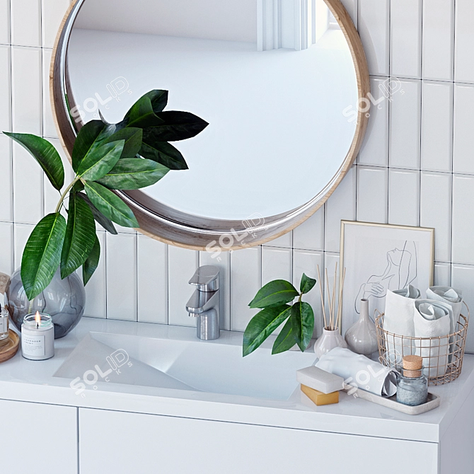 Bathroom Bliss Set: Stylish & Functional 3D model image 2