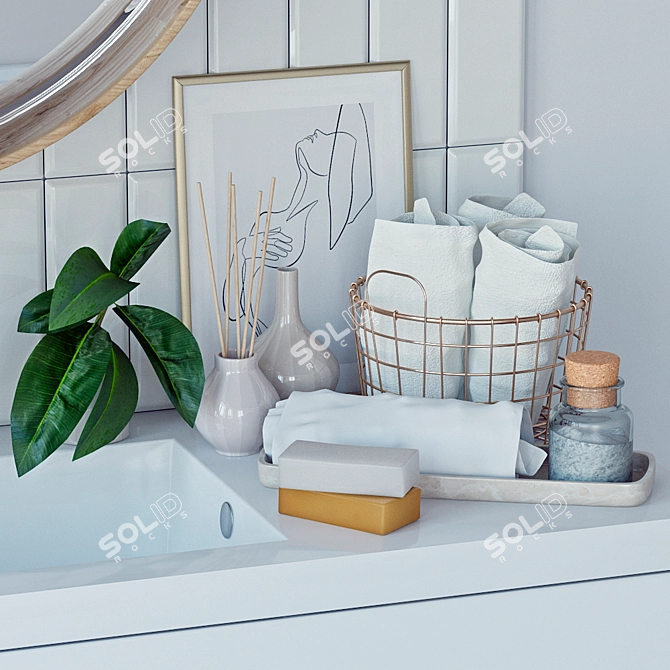 Bathroom Bliss Set: Stylish & Functional 3D model image 3