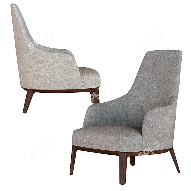 Elegant Jane Lounge Armchair 3D model image 2