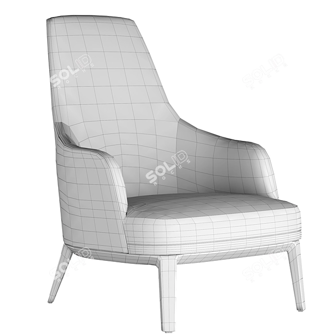 Elegant Jane Lounge Armchair 3D model image 5