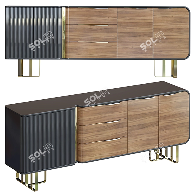 Adel Chest: Sleek Storage Solution 3D model image 1