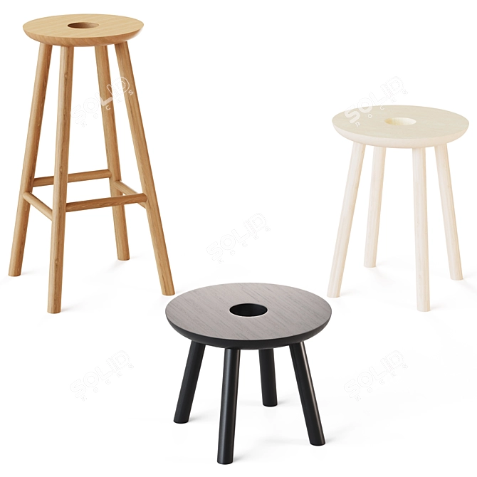 Modern Isku Vilja Stools 3D model image 1