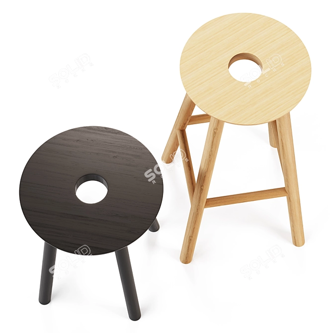 Modern Isku Vilja Stools 3D model image 2