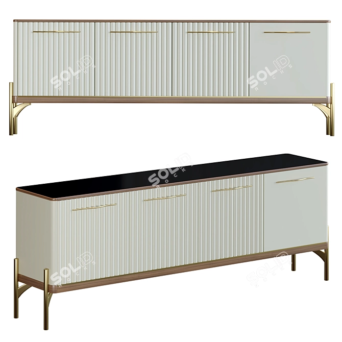 Sleek Alaska Chest of Drawers 3D model image 1