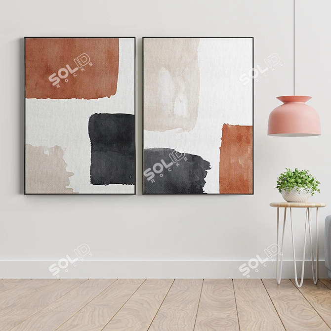 Modern Minimalist Abstract Photo Frame 3D model image 3