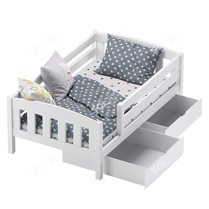 Ernie Children's Bed with Side Drawers 3D model image 4