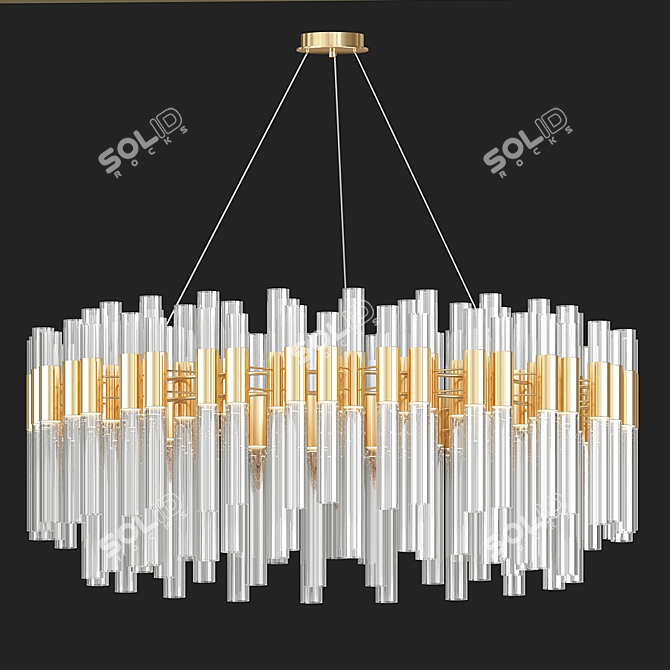 Glamorous Waterfall Chandelier 3D model image 1