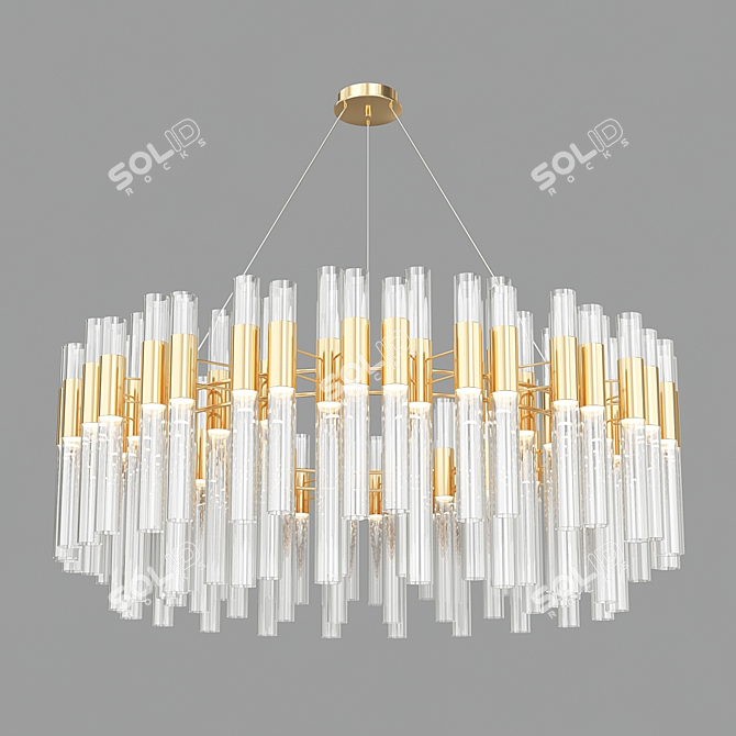 Glamorous Waterfall Chandelier 3D model image 2