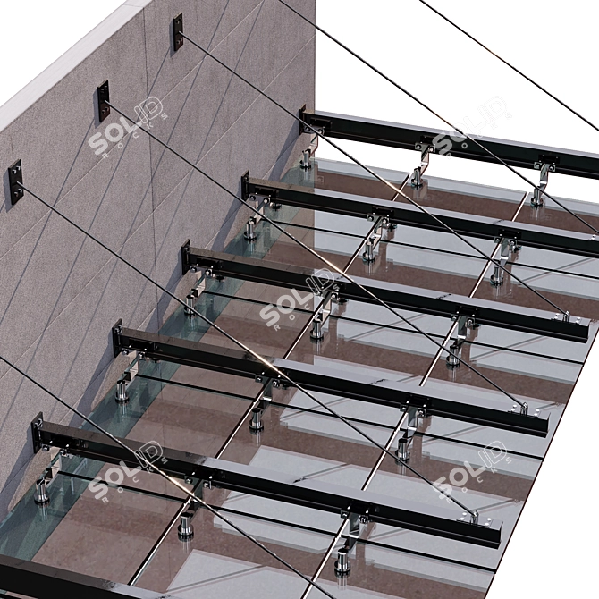 Elegant Glass Canopy 3D model image 3