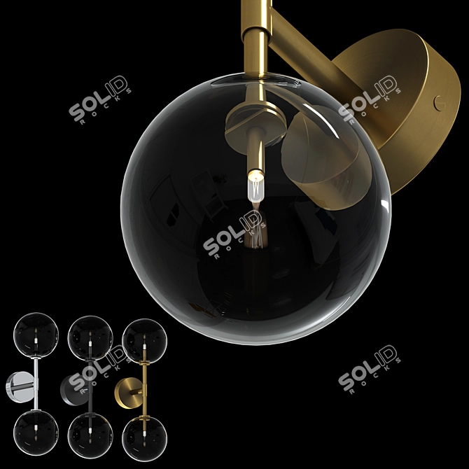 Elegant Dawn Dual Wall Lamp 3D model image 2