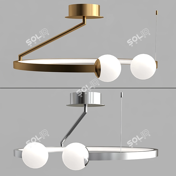 Modern Matte Spherical Ceiling Chandelier 3D model image 1