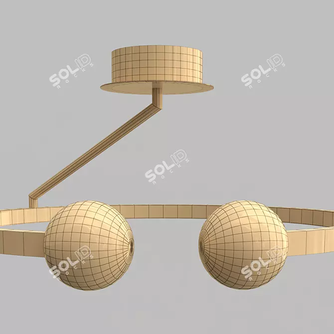 Modern Matte Spherical Ceiling Chandelier 3D model image 2