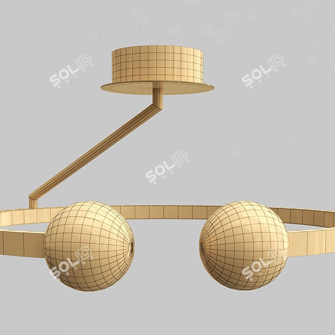 Modern Matte Spherical Ceiling Chandelier 3D model image 3