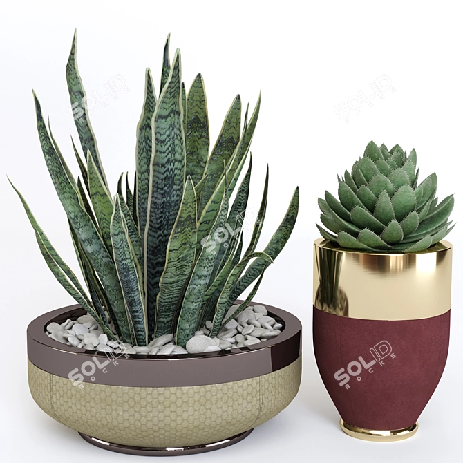 Sleek Longhi Godwin Plant Pot 3D model image 3