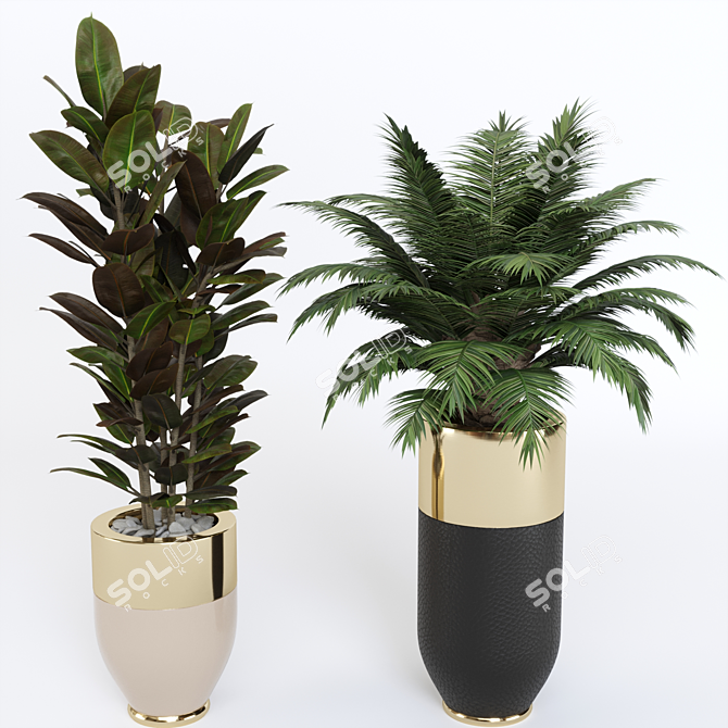 Sleek Longhi Godwin Plant Pot 3D model image 4