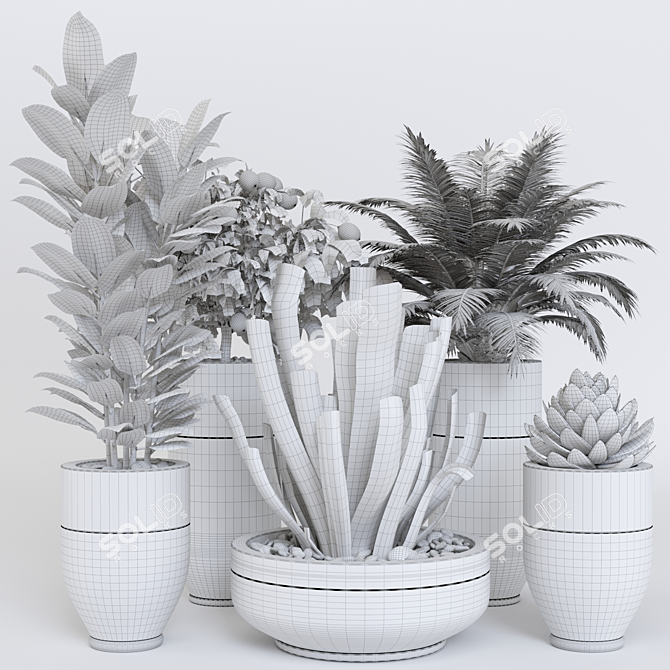 Sleek Longhi Godwin Plant Pot 3D model image 7