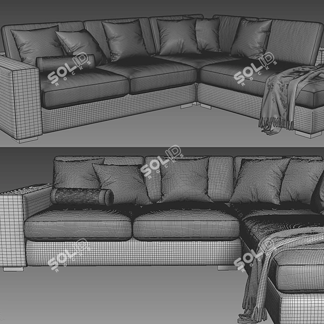 Sleek BoConcept Cenova Chaise 3D model image 4