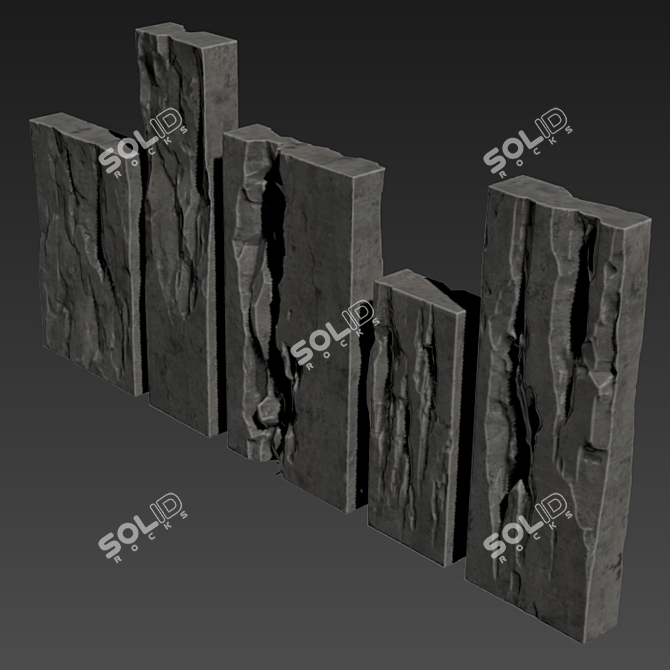 Rock Slab Stone: High-Quality Textures & Compatible with Multiple 3D Softwares 3D model image 4