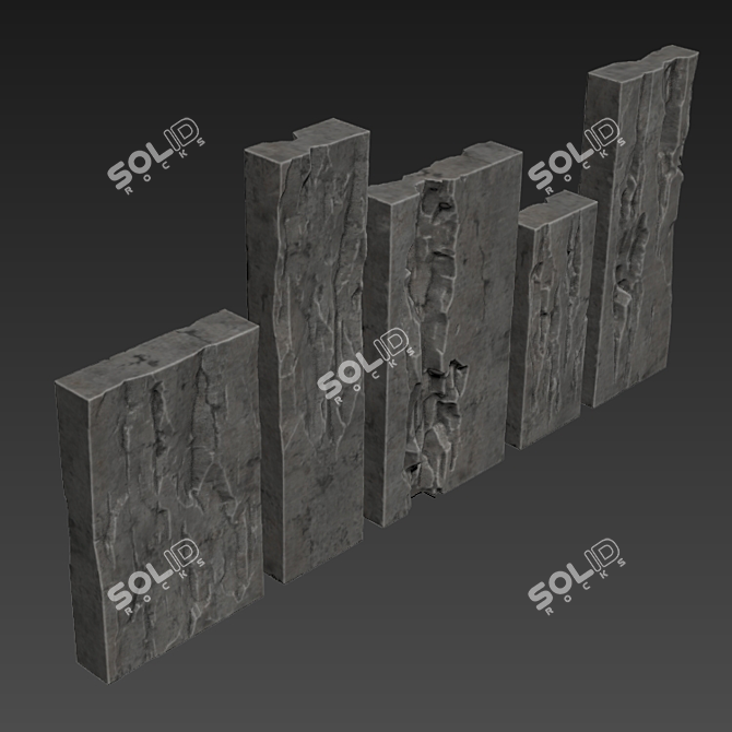Rock Slab Stone: High-Quality Textures & Compatible with Multiple 3D Softwares 3D model image 5