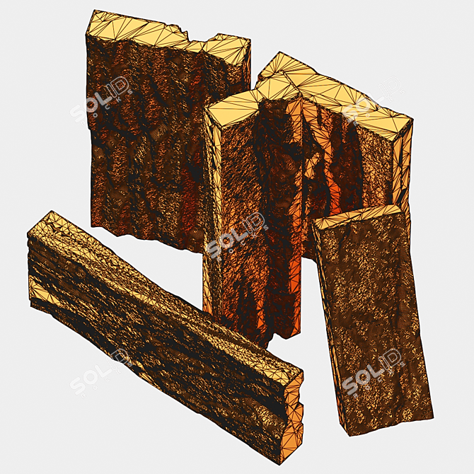 Rock Slab Stone: High-Quality Textures & Compatible with Multiple 3D Softwares 3D model image 7