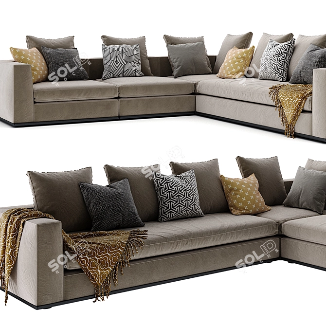 Modern Corner Sofa: Minotti Powell 3D model image 2