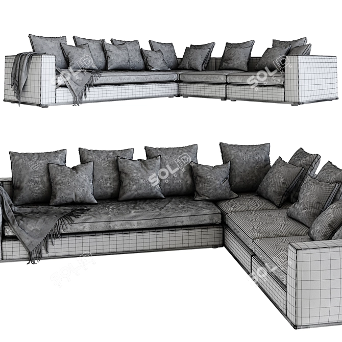 Modern Corner Sofa: Minotti Powell 3D model image 3