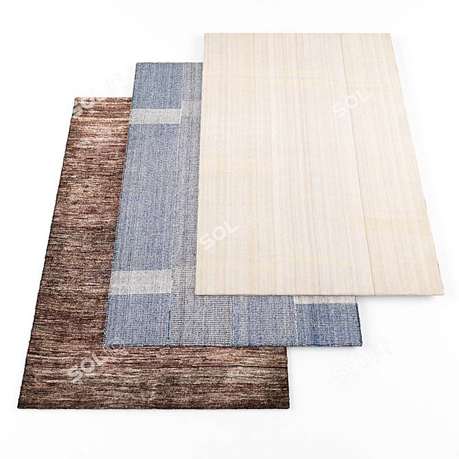 Modern Rugs Set: High-Resolution 3D Textures (6pcs) 3D model image 1