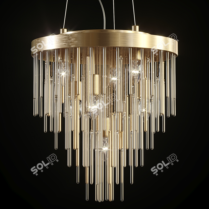 Modern Brass Ring Pendant Lamp 3D model image 1