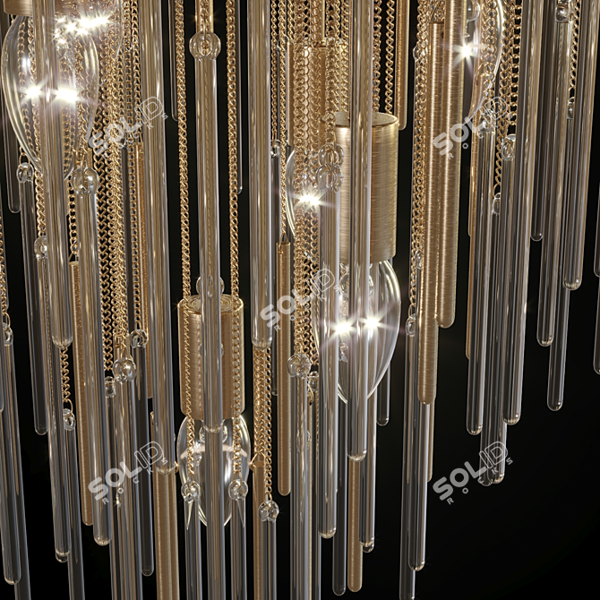 Modern Brass Ring Pendant Lamp 3D model image 3