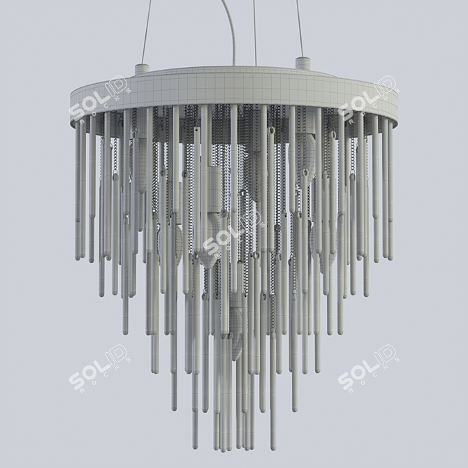 Modern Brass Ring Pendant Lamp 3D model image 7