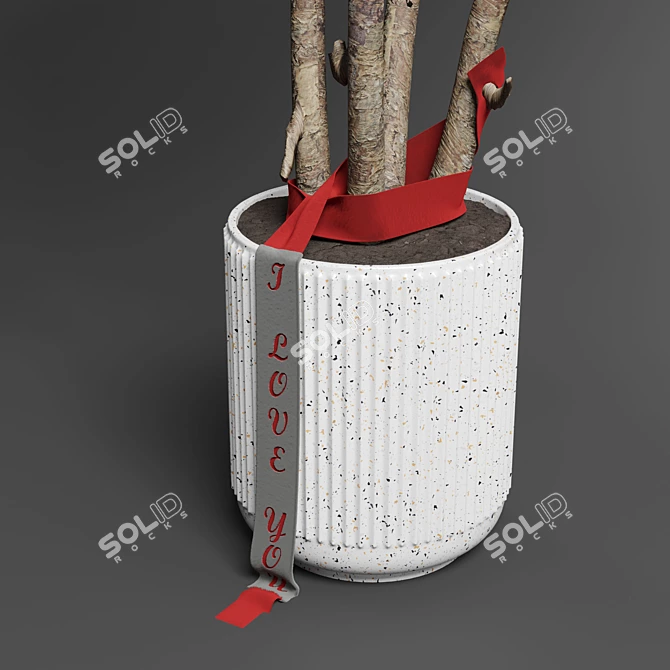 Friendship-Love Tree: Concrete Vase 3D model image 2