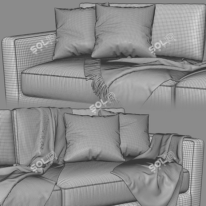 Modern Linteloo Winston 2-Seater Sofa 3D model image 4