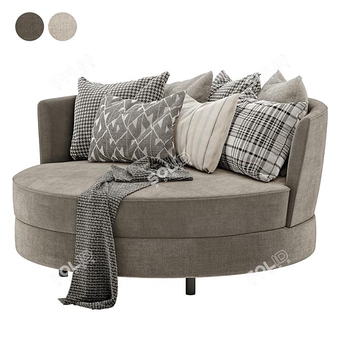 Delta III Circle Sofa Swivel: Colorful and Versatile 3D model image 1