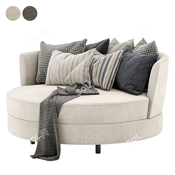 Delta III Circle Sofa Swivel: Colorful and Versatile 3D model image 2