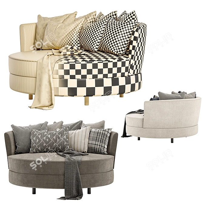 Delta III Circle Sofa Swivel: Colorful and Versatile 3D model image 4