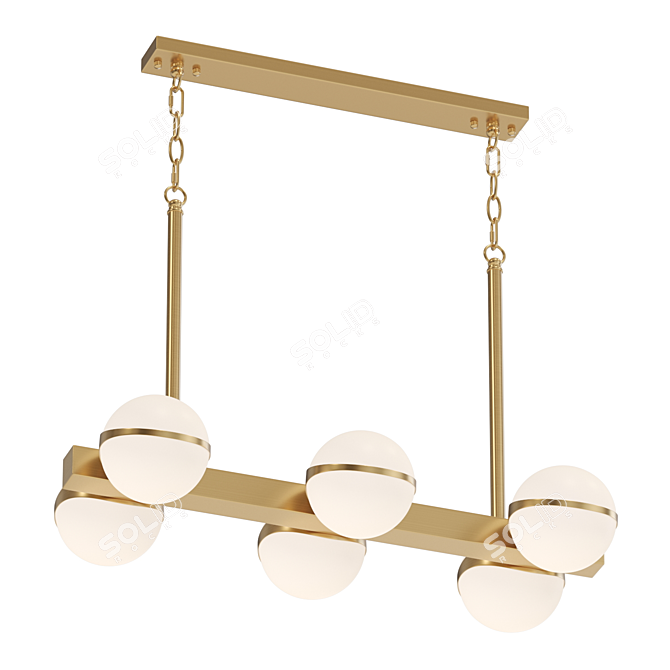 Bronze Glass Pendant Lamp 3D model image 4