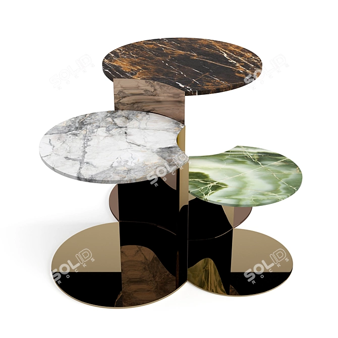 Elegant Granger Coffee Tables Set 3D model image 1