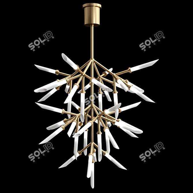 Elegant Spun Pendant Lamp 3D model image 1