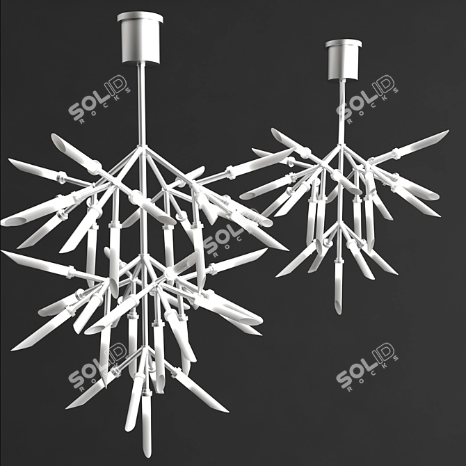 Elegant Spun Pendant Lamp 3D model image 3