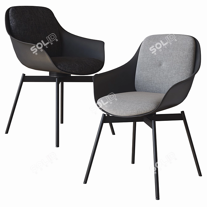 Modern Revival: Rolf Benz Chair 600 3D model image 2