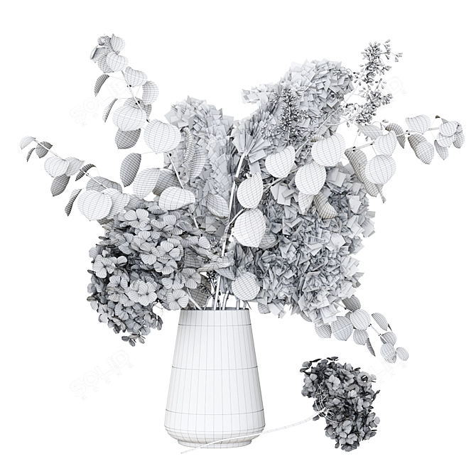 Elegant Floral Bouquet Kit 3D model image 4