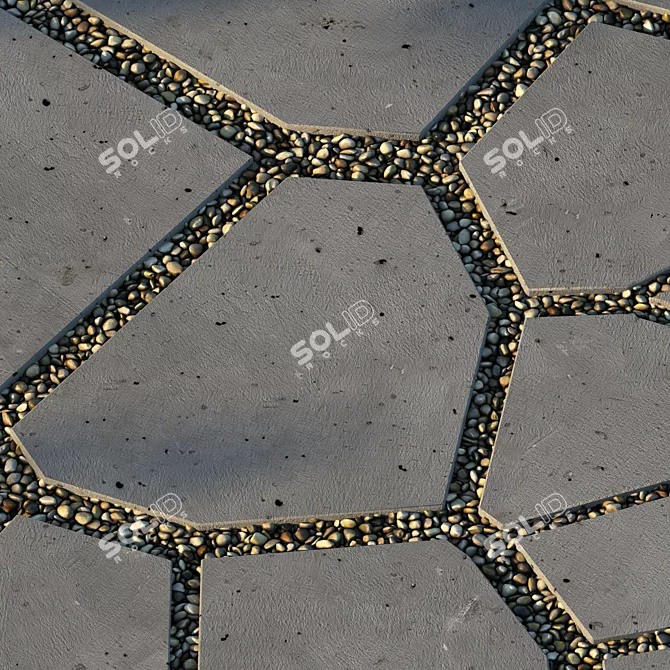 Gravel Paving | Concrete Texture | 8k 3D model image 2