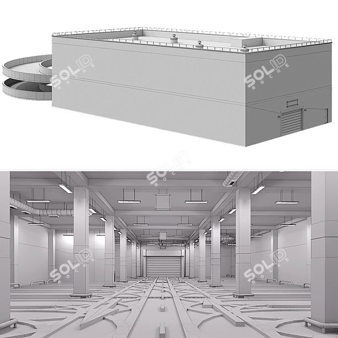 Secure Parking Lot: 24 Spaces 3D model image 19