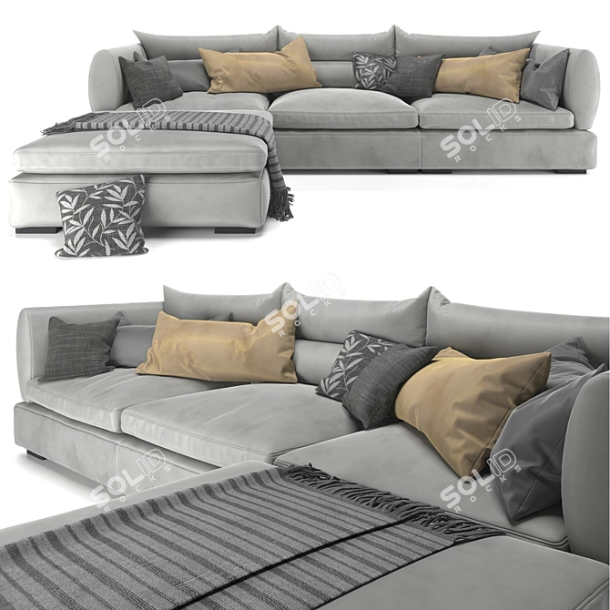 Elegant Blanche PARMA Sofa 3D model image 2