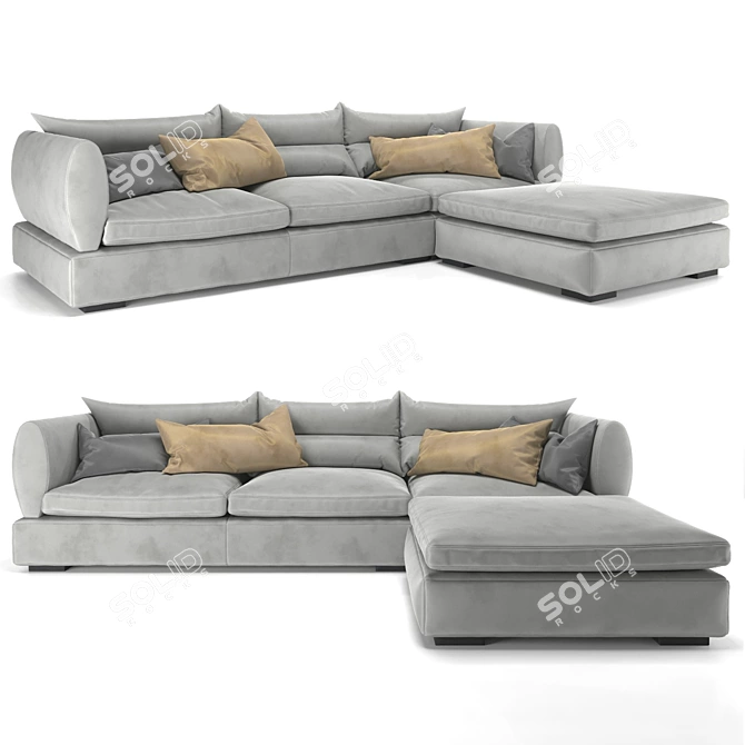 Elegant Blanche PARMA Sofa 3D model image 4