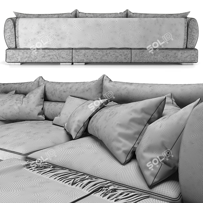 Elegant Blanche PARMA Sofa 3D model image 5