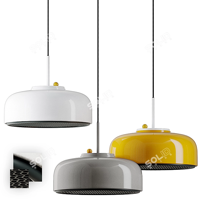 PODGY Aluminum Pendant Lamp: Stylish Illumination for Any Space 3D model image 1