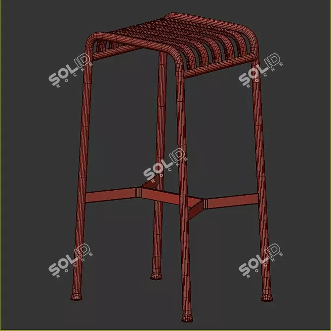 Modern Hay Bar Set: Table & Stools 3D model image 5